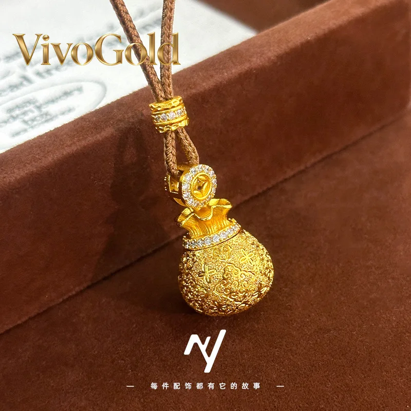 VivoGold 9999 24K real gold CNC engraved opening and closing diamond copper coin sachet blessing bag pendant light luxury design
VivoGold 9999 24K real gold CNC engraved opening and closing diamond copper coin sachet blessing bag pendant light luxury design