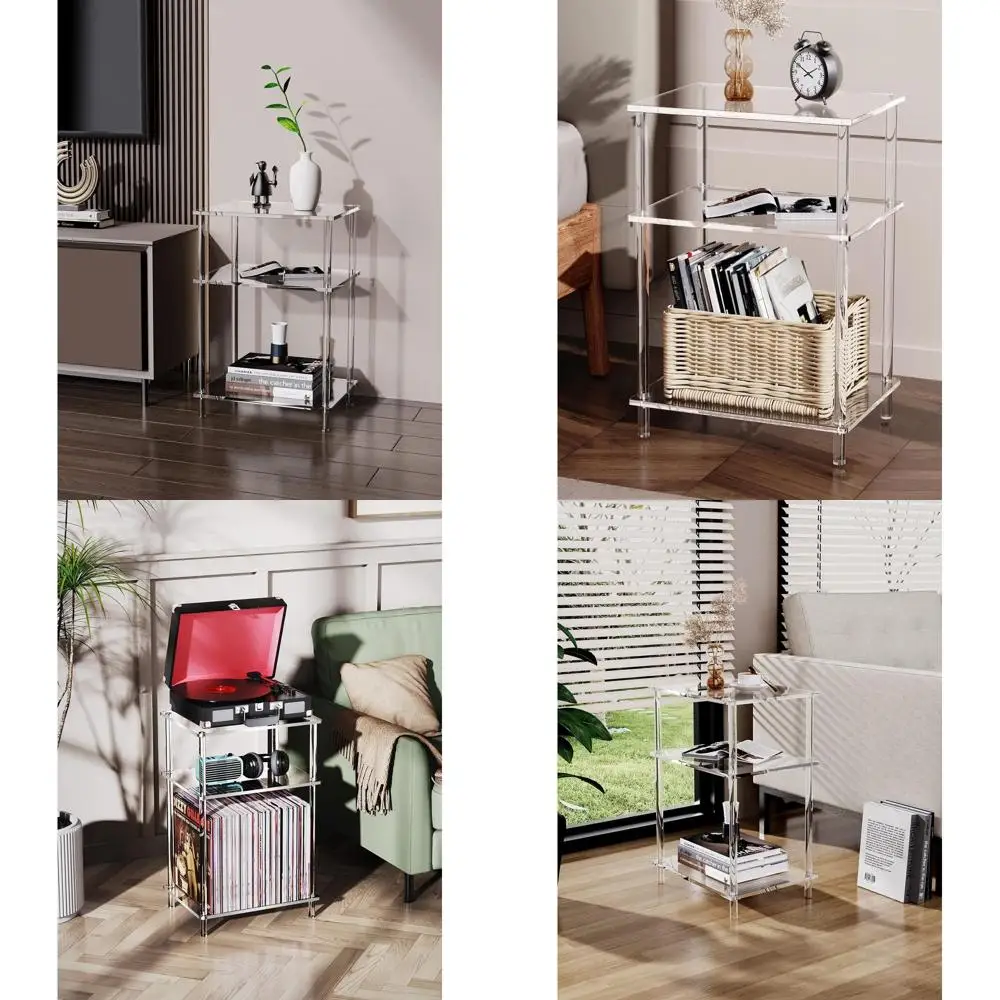 Clear Acrylic 3-Tier Side Table for Multi-Purpose Use in Living Room, Office, and Bedroom
Clear Acrylic 3-Tier Side Table for Multi-Purpose Use in Living Room, Office, and Bedroom