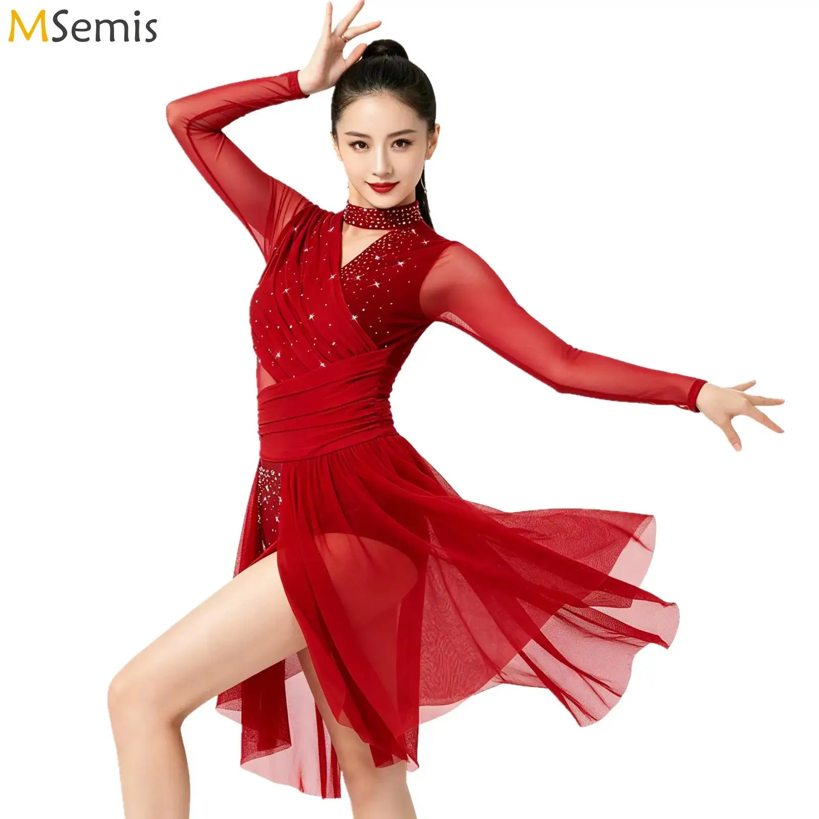 Womens Gymnastics Lyrical Ballet Dance Glittery Rhinestone Dress Ruched Backless Leotard Dresses Contemporary Dance Costumes
Womens Gymnastics Lyrical Ballet Dance Glittery Rhinestone Dress Ruched Backless Leotard Dresses Contemporary Dance Costumes