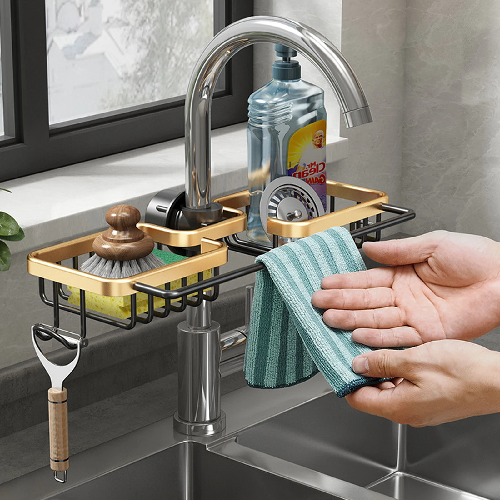 Kitchen Sink Drain Rack Sponge Storage Faucet Towel Holder Soap Drainer Shelf Basket Organizer Aluminum Kitchen Accessories
Kitchen Sink Drain Rack Sponge Storage Faucet Towel Holder Soap Drainer Shelf Basket Organizer Aluminum Kitchen Accessories
