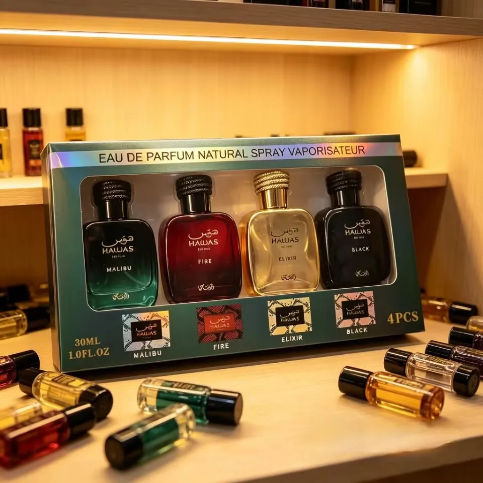 Men's Perfume HAWAS 4-Piece Gift Set 30ml, Women's Perfume, Middle Eastern Perfume Gift Box
Men's Perfume HAWAS 4-Piece Gift Set 30ml, Women's Perfume, Middle Eastern Perfume Gift Box