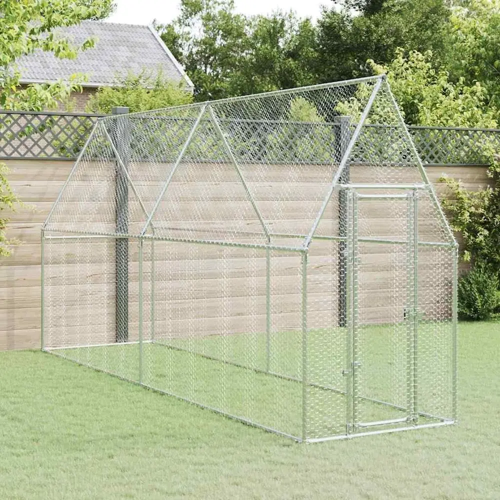Large Galvanized Silver Chicken Coop, 157.5 x 39.4 x 74.8 in, Ideal for Small Animal Enclosure
Large Galvanized Silver Chicken Coop, 157.5 x 39.4 x 74.8 in, Ideal for Small Animal Enclosure