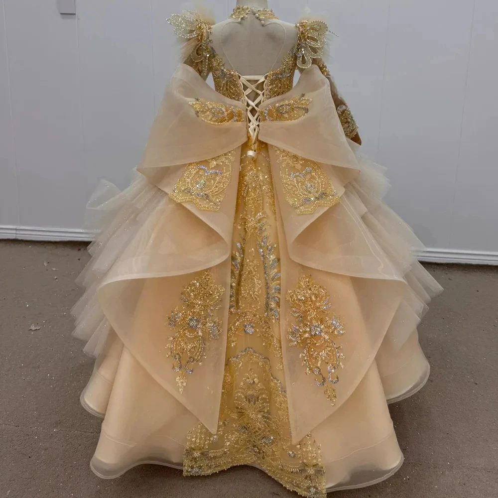 Customized Flower Girl Dress For Wedding Glitter Pearls Long Sleeve High Waist Elegant Kids Birthday First Communion Gown
Customized Flower Girl Dress For Wedding Glitter Pearls Long Sleeve High Waist Elegant Kids Birthday First Communion Gown