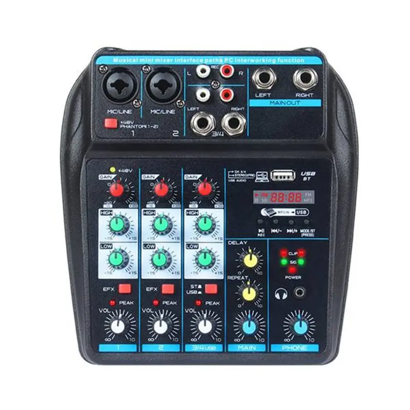 [NEW A09R!】 USB Powered 4-Channel Bluetooth DJ Console Mixer With 48V Phantom Power Audio Karaoke Mixing Functionality
[NEW A09R!】 USB Powered 4-Channel Bluetooth DJ Console Mixer With 48V Phantom Power Audio Karaoke Mixing Functionality