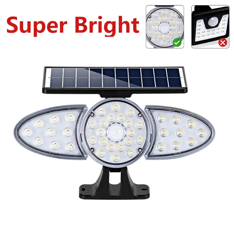 3 Heads Outdoor Solar Light Motion Sensor Lights 270 Wide Angle Adjustable Lamps Waterproof Super Bright Street Yard Wall Lamp
3 Heads Outdoor Solar Light Motion Sensor Lights 270 Wide Angle Adjustable Lamps Waterproof Super Bright Street Yard Wall Lamp