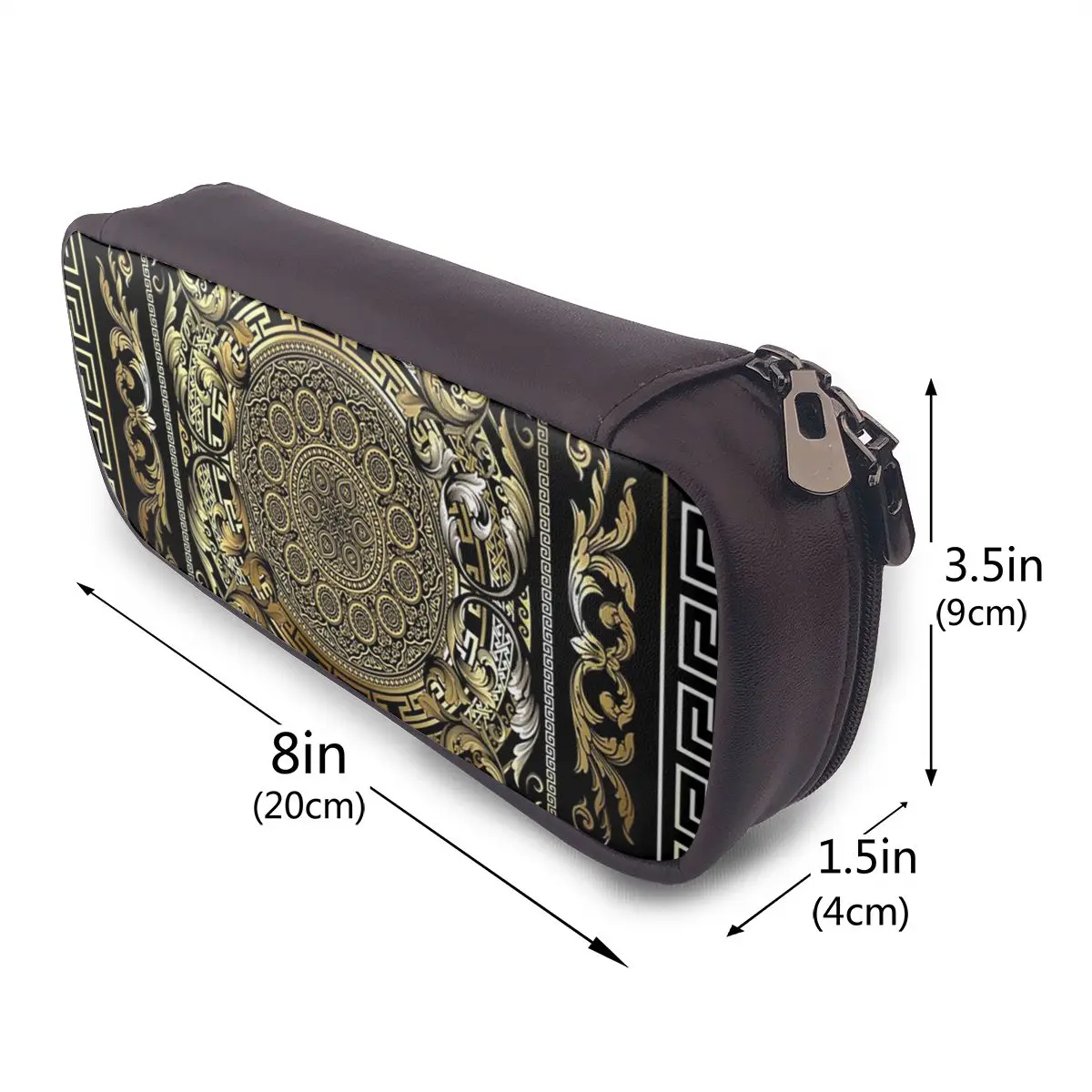 Greek Keys Ornate Floral Baroque Gold Leather Pencil Case Pencil Pouch Stationery Supplies Large Capacity Pen Box Pencil Bag
Greek Keys Ornate Floral Baroque Gold Leather Pencil Case Pencil Pouch Stationery Supplies Large Capacity Pen Box Pencil Bag