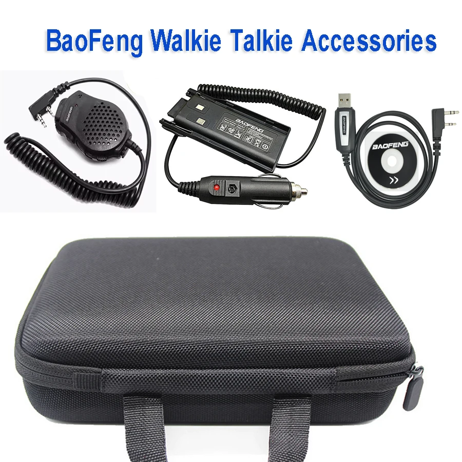 Holder Case Dual PTT Mic Microphone Car Charger Programming Cable Walkie Talkie Accessories For Baofeng UV-82 UV-8D
Holder Case Dual PTT Mic Microphone Car Charger Programming Cable Walkie Talkie Accessories For Baofeng UV-82 UV-8D