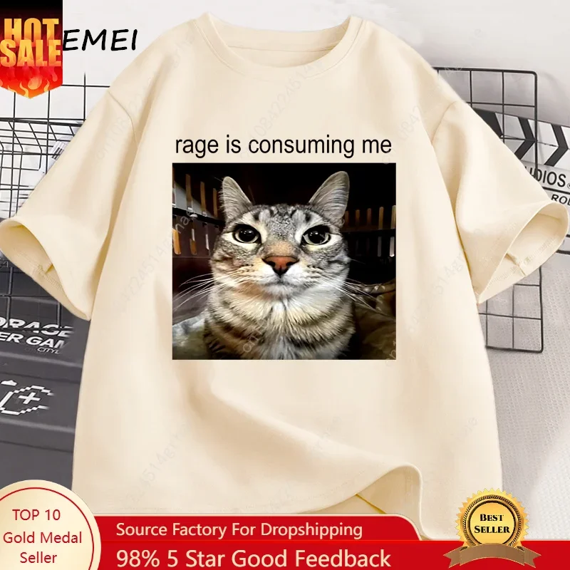 Rage Is Consuming Me Silly Staring Cat Meme Tee Shirt Casual Cotton Short Sleeve T-shirts Men Women Cat Lover T Shirt Oversized
Rage Is Consuming Me Silly Staring Cat Meme Tee Shirt Casual Cotton Short Sleeve T-shirts Men Women Cat Lover T Shirt Oversized