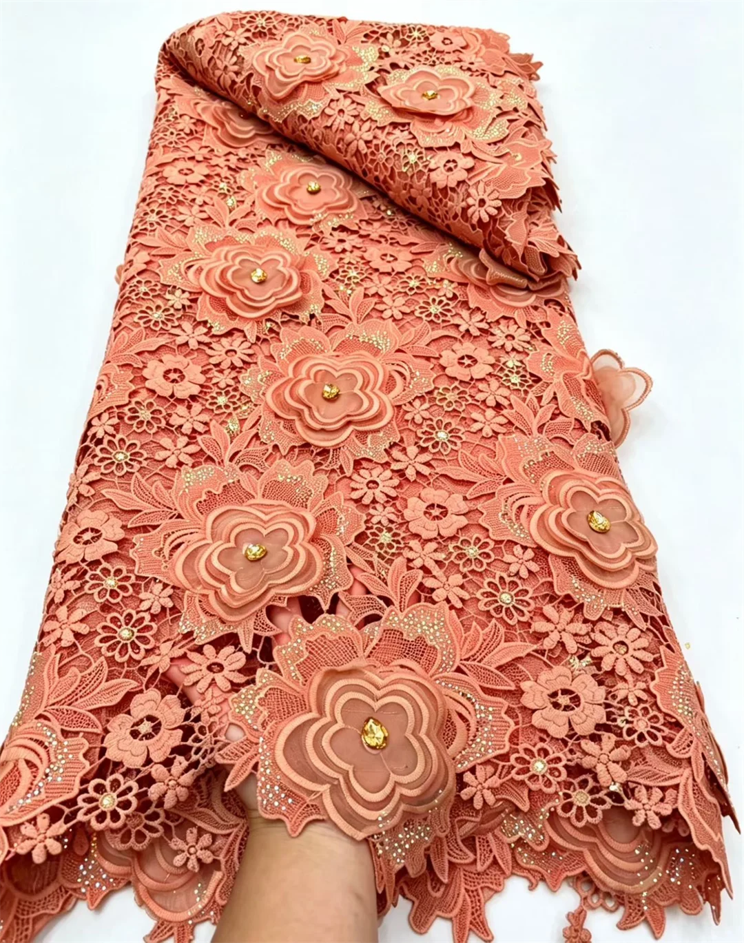 2026 Luxurious Delicate Soft Cotton Fabric with Bigger Stones–Elegant High-Quality Laser Lace for Wedding&Evening Dress
2026 Luxurious Delicate Soft Cotton Fabric with Bigger Stones–Elegant High-Quality Laser Lace for Wedding&Evening Dress