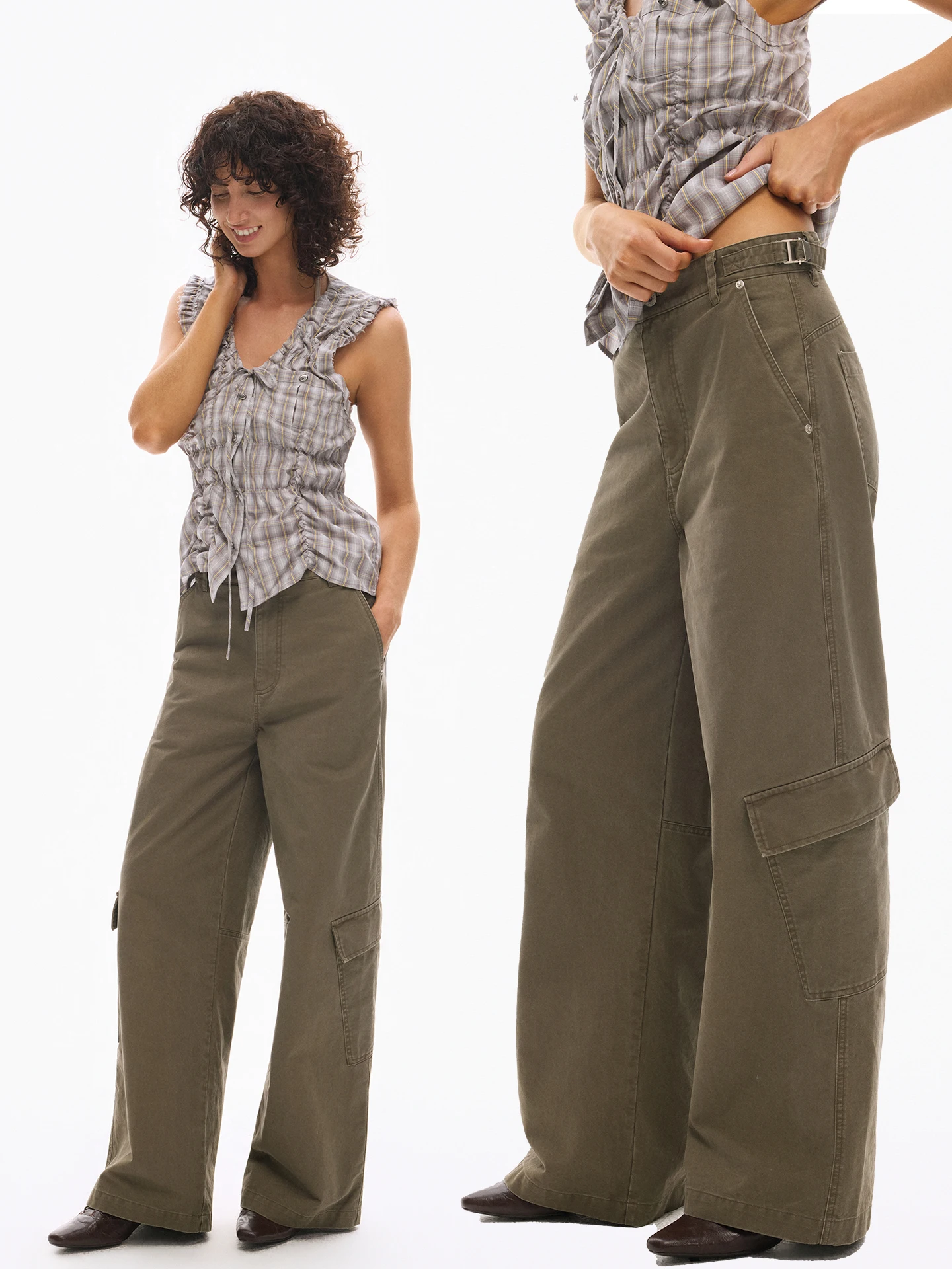 Interris Vintage Green Enzyme Washed Cotton Work Trousers Straight Leg Wide Leg Pants Wooden Work Pants Casual Ladies Fashion
Interris Vintage Green Enzyme Washed Cotton Work Trousers Straight Leg Wide Leg Pants Wooden Work Pants Casual Ladies Fashion