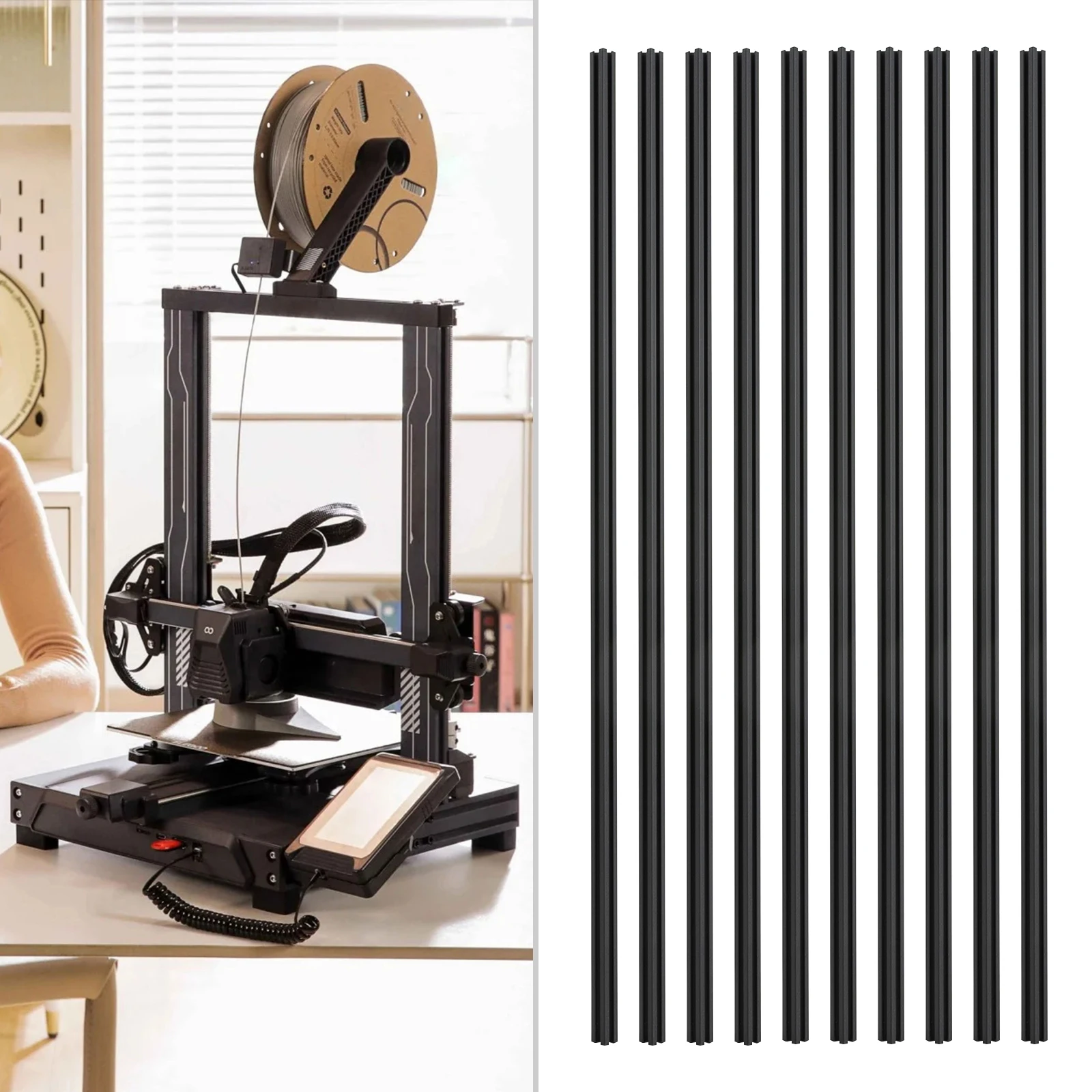 10Pcs T Slot 2020 Aluminum Extrusion,European Standard Anodized Black Linear Rail for 3D Printer Parts and CNC DIY CNC Workbench
10Pcs T Slot 2020 Aluminum Extrusion,European Standard Anodized Black Linear Rail for 3D Printer Parts and CNC DIY CNC Workbench