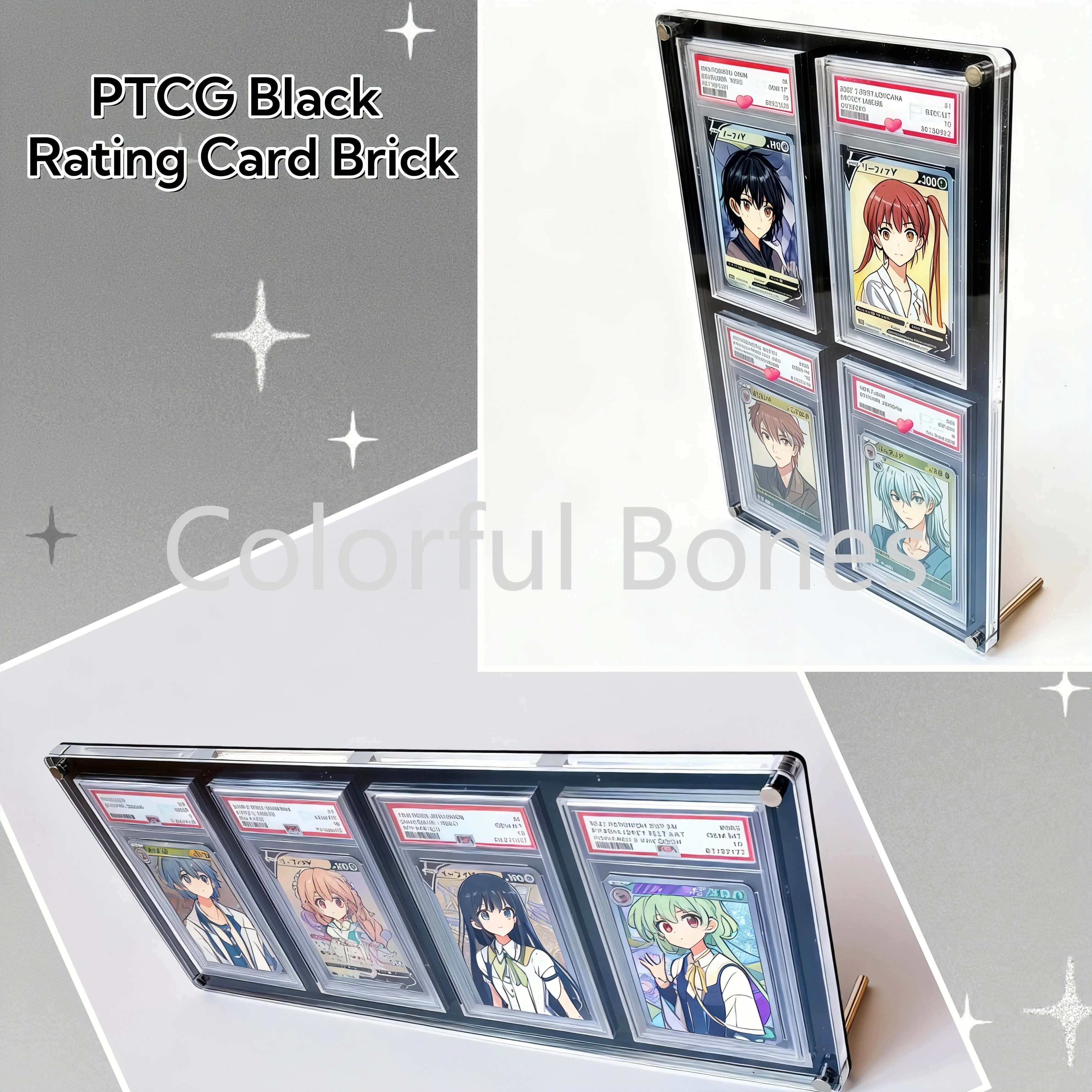 4-Slot Pokemon Yu-Gi-Oh Graded Card Stand Black Acrylic Display Holder for PTCG Trading Cards Rating CardCrystal Clear Edges
4-Slot Pokemon Yu-Gi-Oh Graded Card Stand Black Acrylic Display Holder for PTCG Trading Cards Rating CardCrystal Clear Edges