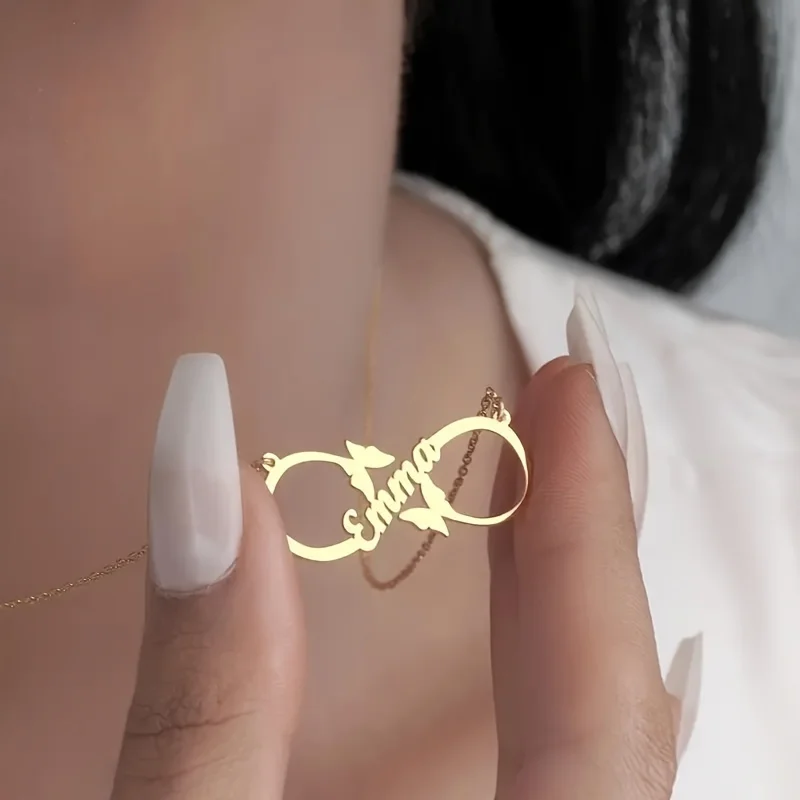 Custom Infinite Loop Butterfly Name Necklaces For Women Stainless Steel Personalized Name Necklace Wedding Jewelry Gift
Custom Infinite Loop Butterfly Name Necklaces For Women Stainless Steel Personalized Name Necklace Wedding Jewelry Gift