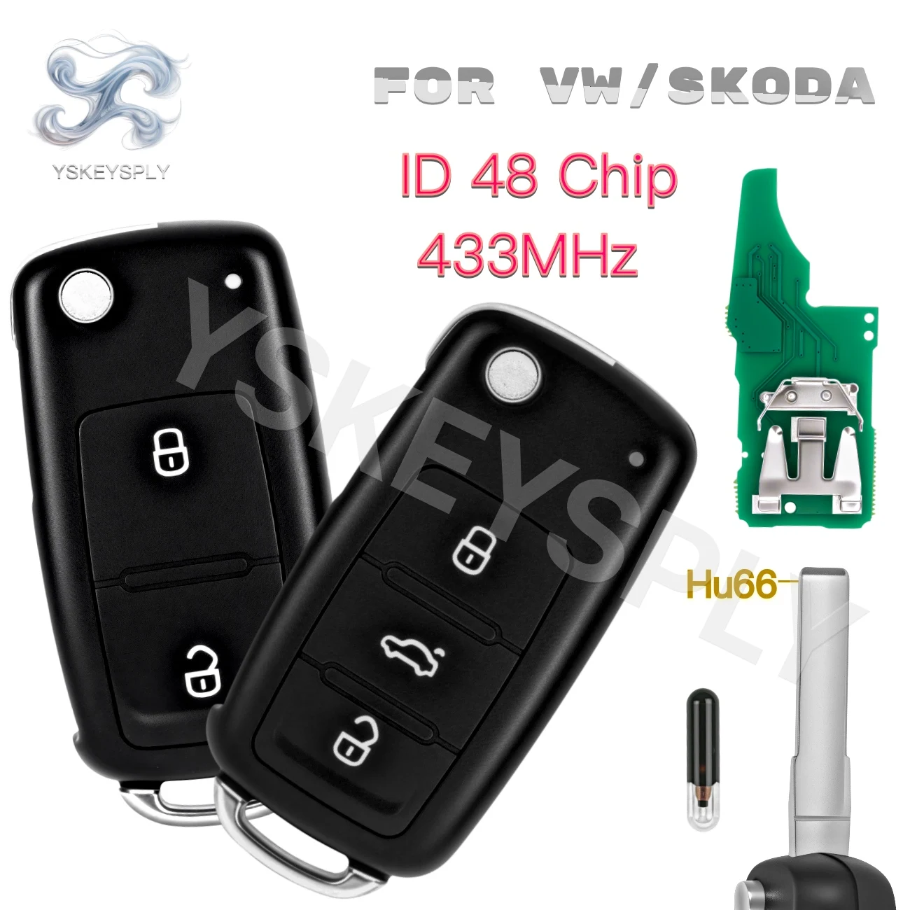 For VW Passat Golf 4 5 6 Polo Beetle EOS Jetta Tiguan For Skoda Rapid Sedan Flip Remote Key Fob HU66 ID48 Chip 433MHz
For VW Passat Golf 4 5 6 Polo Beetle EOS Jetta Tiguan For Skoda Rapid Sedan Flip Remote Key Fob HU66 ID48 Chip 433MHz