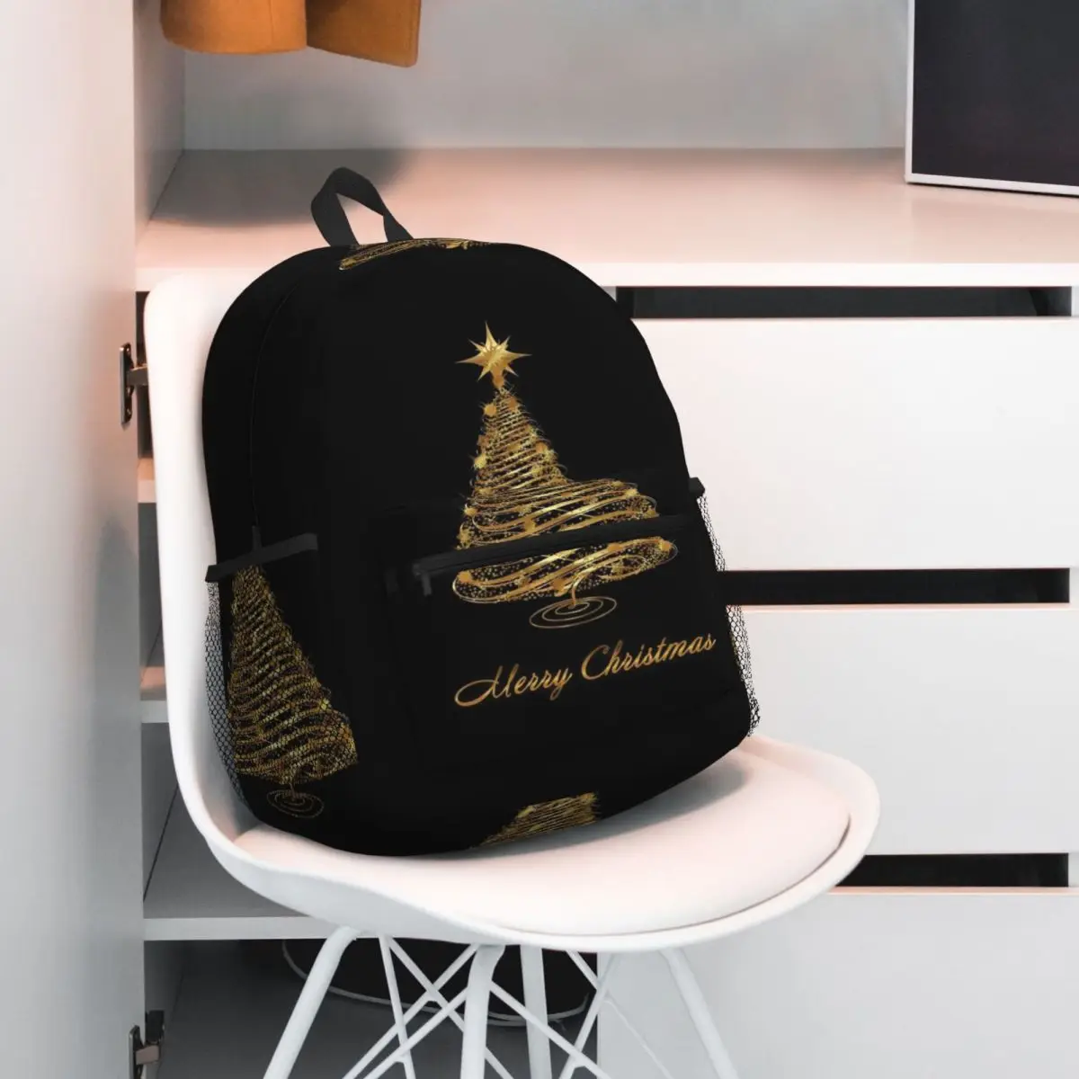 Festive Golden Christmas Tree Print Backpack Student BookBag Children School Bag Laptop Shoulder Bags for Boys Girls
Festive Golden Christmas Tree Print Backpack Student BookBag Children School Bag Laptop Shoulder Bags for Boys Girls