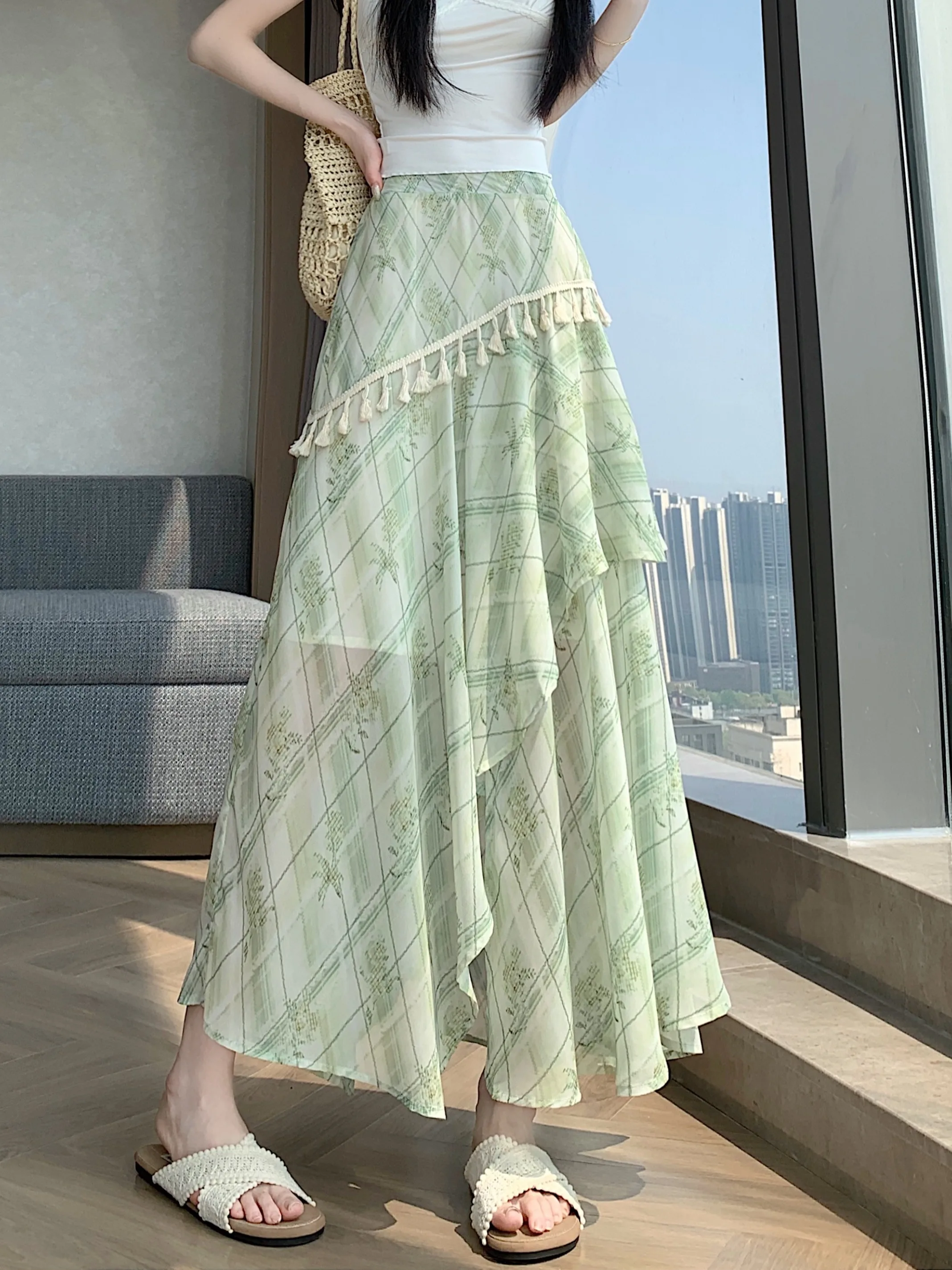 Summer New High Waist Printed Asymmetrical Lace Trim Half Skirt Women's Elegant Polyester Fiber A-Line Skirt for Holiday
Summer New High Waist Printed Asymmetrical Lace Trim Half Skirt Women's Elegant Polyester Fiber A-Line Skirt for Holiday