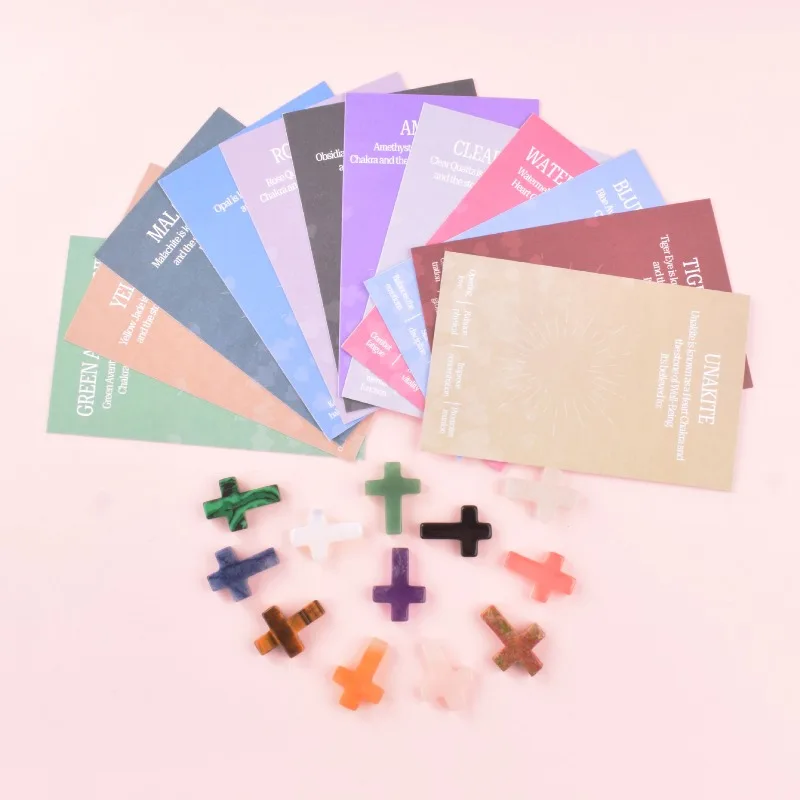 12/PCS Crystal Raw Stone Cross Card Set Gemstone-decorated Ornaments Holiday Greeting Cards & Invitations
12/PCS Crystal Raw Stone Cross Card Set Gemstone-decorated Ornaments Holiday Greeting Cards & Invitations