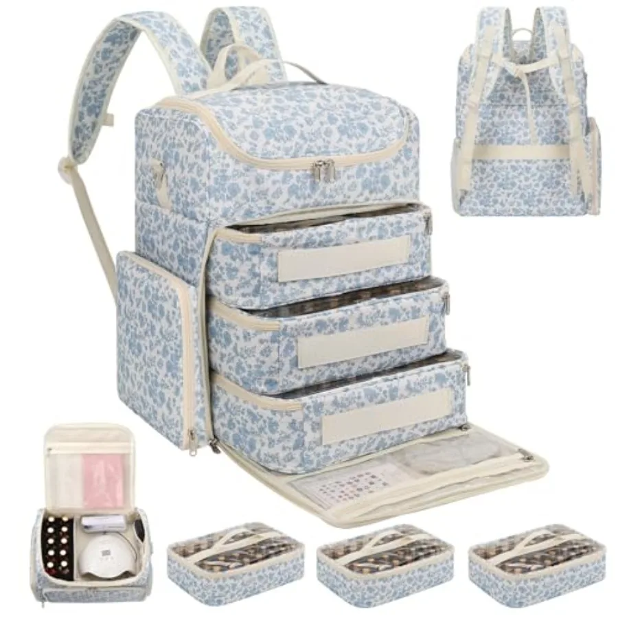 Extra Large Nail Polish Organizer Backpack, Holds 124+ Bottles and Full Size Lamp, Travel Nail Organizers and Storage Bag with
Extra Large Nail Polish Organizer Backpack, Holds 124+ Bottles and Full Size Lamp, Travel Nail Organizers and Storage Bag with