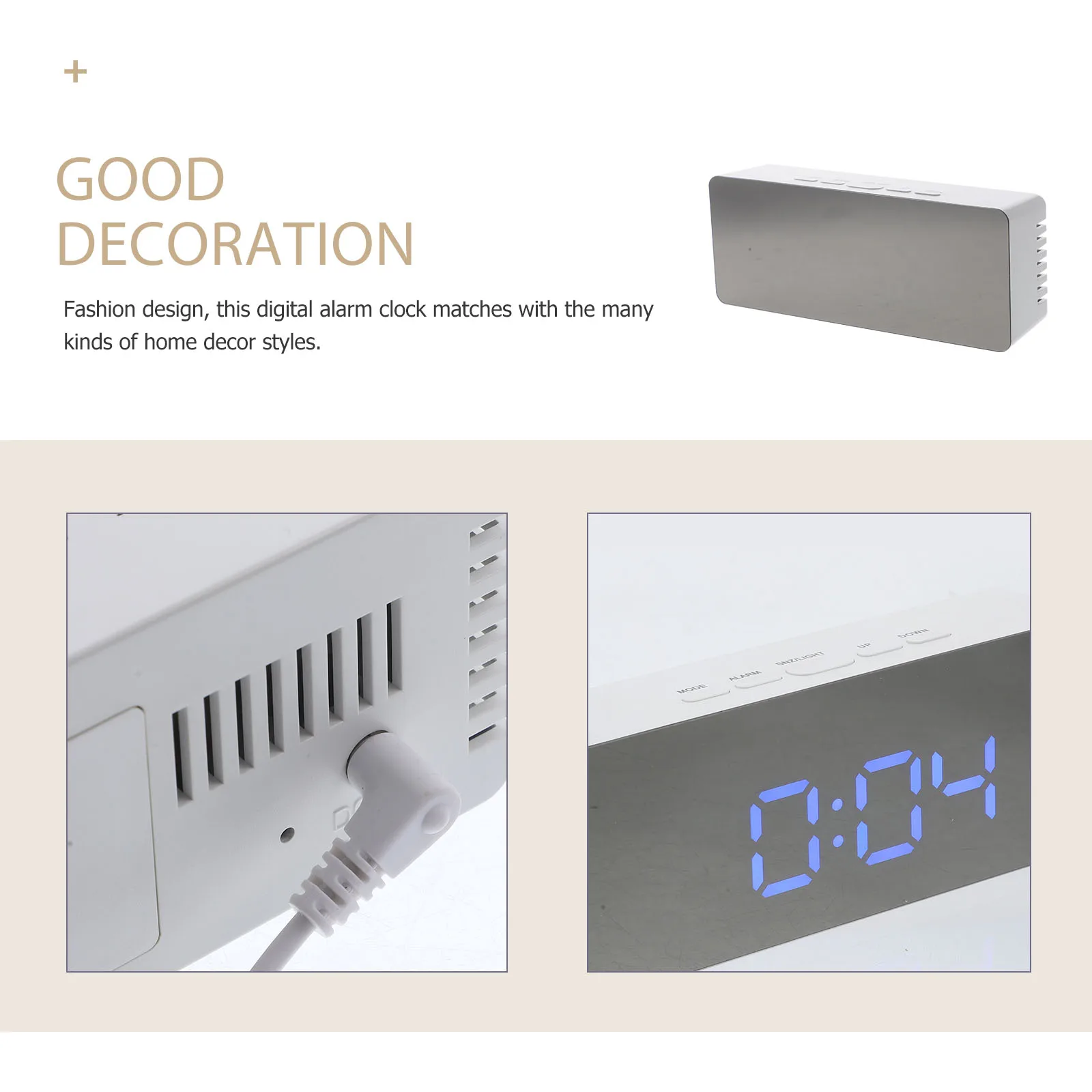 Electronic Mirror Alarm Clock Desktop for Bedroom Office Large Digital Abs Child Clocks
Electronic Mirror Alarm Clock Desktop for Bedroom Office Large Digital Abs Child Clocks