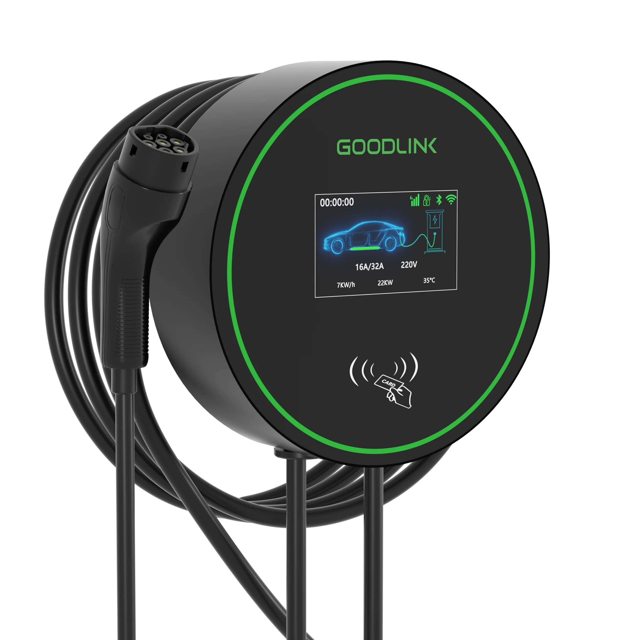Wall-Mounted Fast-Charging 22kW AC EV Charger, Type 2 Socket, IP65, 32A 380V, CE & TUV Certified, Model S01
Wall-Mounted Fast-Charging 22kW AC EV Charger, Type 2 Socket, IP65, 32A 380V, CE & TUV Certified, Model S01