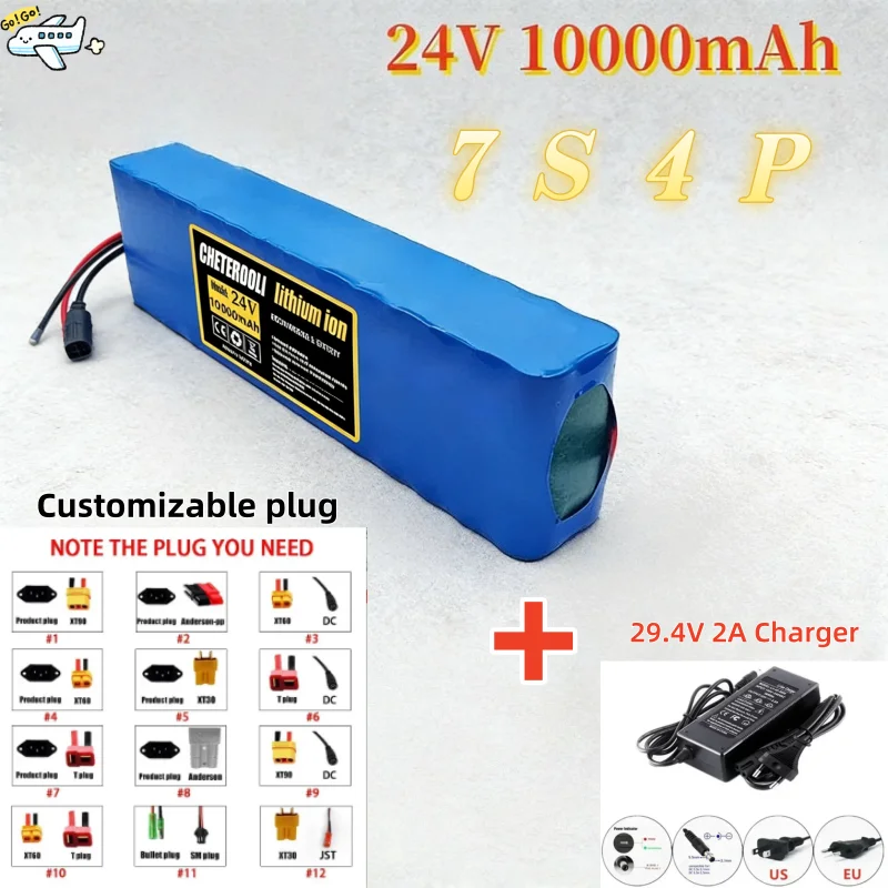 Rechargeable 24V Battery 10000mAh 7S4P Li-ion Pack, Built-in 15A BMS + 29.4V 2A Charger for Solar Panel RV Lighting Equipment
Rechargeable 24V Battery 10000mAh 7S4P Li-ion Pack, Built-in 15A BMS + 29.4V 2A Charger for Solar Panel RV Lighting Equipment