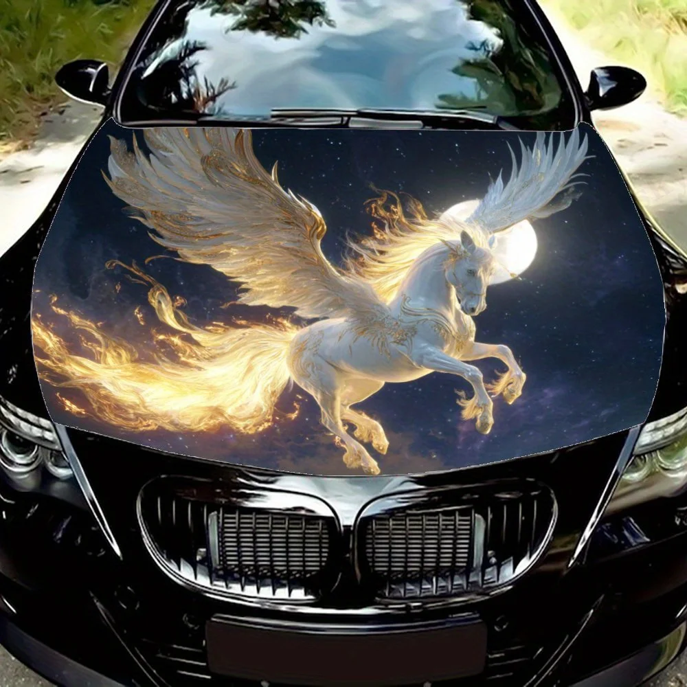 Golden Winged Flame Tianma Car Hood Wrap - Waterproof PVC, Self-Adhesive Vinyl Decal For Engine Cover, Universal Fit, Enhances A
Golden Winged Flame Tianma Car Hood Wrap - Waterproof PVC, Self-Adhesive Vinyl Decal For Engine Cover, Universal Fit, Enhances A