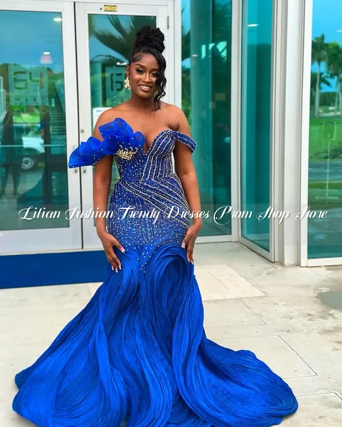 Gorgeous Royal Blue Mermaid Evening Customized Strapless Inlaid Beaded African Women's Birthday Party vestidos fiesta de lujo
Gorgeous Royal Blue Mermaid Evening Customized Strapless Inlaid Beaded African Women's Birthday Party vestidos fiesta de lujo