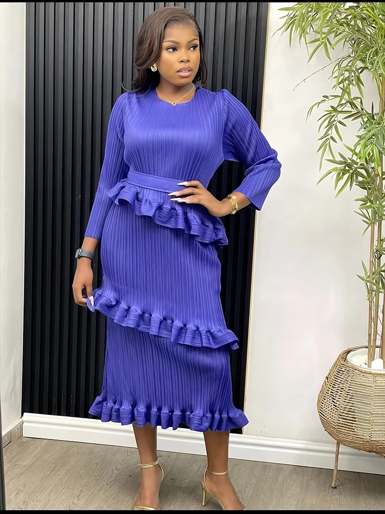 african prom slim dresses for Women luxury plus size casual elegant pleated Long Sleeve Dress Female evening party clothing 2025
african prom slim dresses for Women luxury plus size casual elegant pleated Long Sleeve Dress Female evening party clothing 2025