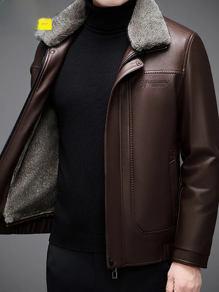 TUCANO High-End Men's eepskin Leather Jaet Warmth Faion Brand Autumn Winter New Sle Hooded Zipper Closure Coat
TUCANO High-End Men's eepskin Leather Jaet Warmth Faion Brand Autumn Winter New Sle Hooded Zipper Closure Coat