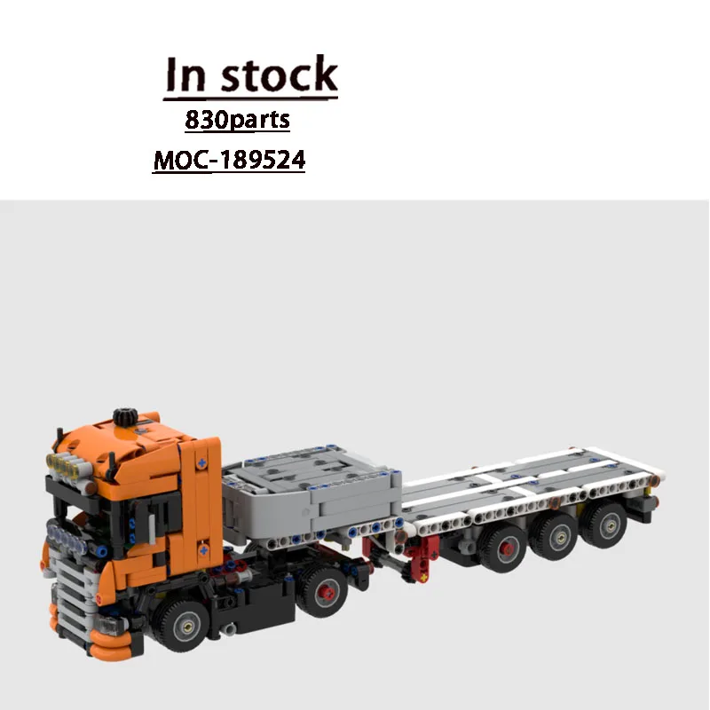 MOC-189524 Новая модель полуприцепа с плоской платформой и прицепом, конструктор, 830 деталей, подарок на день рождения для мальчиков и детей
MOC-189524 Новая модель полуприцепа с плоской платформой и прицепом, конструктор, 830 деталей, подарок на день рождения для мальчиков и детей