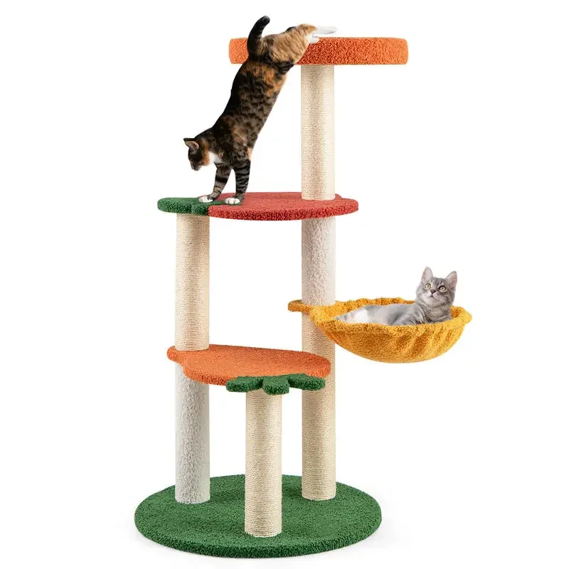 Multi-level Cat Tree Pet Activity Center with Fruit-shaped Platforms-Red and Orange
Multi-level Cat Tree Pet Activity Center with Fruit-shaped Platforms-Red and Orange