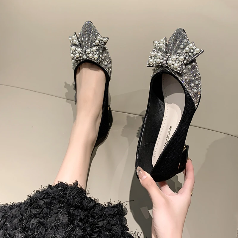 Pointy Bow Single Shoes Women 2025 New Crystal Pearl Rhinester Bridesmaid High Heel Work Shoes
Pointy Bow Single Shoes Women 2025 New Crystal Pearl Rhinester Bridesmaid High Heel Work Shoes
