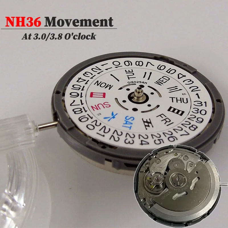 Japan Genuine NH36 Movement Datewheel Crown At 3.0/3.8 O'Clock Mod NH36A Day-Date At 3:00 Black/White Disc 4R36A
Japan Genuine NH36 Movement Datewheel Crown At 3.0/3.8 O'Clock Mod NH36A Day-Date At 3:00 Black/White Disc 4R36A