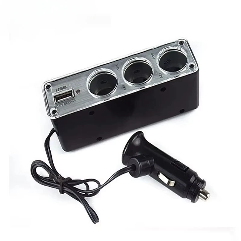 Портативная автомобильная USB-розетка 12/24 В, 3-портовые розетки прикуривателя, адаптер, зарядное устройство с удлинителем для iPhone iPad iPod 
Портативная автомобильная USB-розетка 12/24 В, 3-портовые розетки прикуривателя, адаптер, зарядное устройство с удлинителем для iPhone iPad iPod