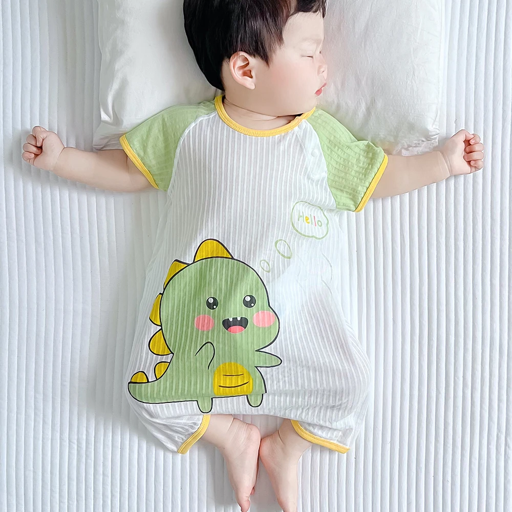 Cute Dinosaur Baby Summer Sleep Robe Breathable Short Sleeve Anti-Kick Hello Bubble Pattern Baby Sleepwear for Summer
Cute Dinosaur Baby Summer Sleep Robe Breathable Short Sleeve Anti-Kick Hello Bubble Pattern Baby Sleepwear for Summer
