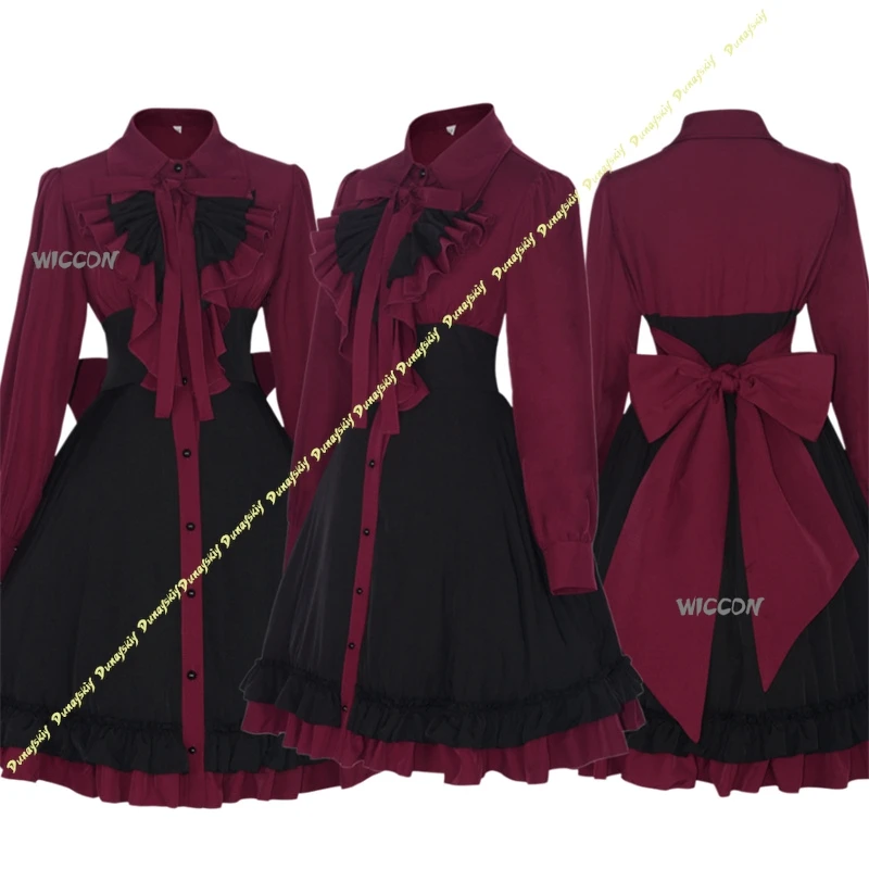 Retro Gothic Bowknot Dress Female Vintage Medieval Renaissance Steampunk Dress Elegant Evening Role Play Outfit
Retro Gothic Bowknot Dress Female Vintage Medieval Renaissance Steampunk Dress Elegant Evening Role Play Outfit