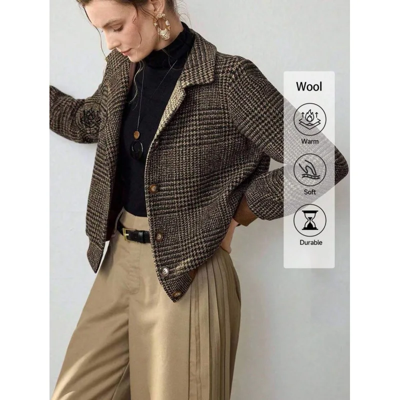 Vintage Plaid Women's Jacket Retro Checkered Short Outerwear Spring 2026 Fashion Ladies Premium Quality Clothing
Vintage Plaid Women's Jacket Retro Checkered Short Outerwear Spring 2026 Fashion Ladies Premium Quality Clothing