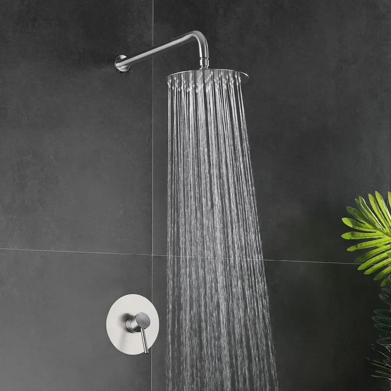 Nickel/Brushed Gold Bathroom Wall Mounted Underdress Shower Set 304 Stainless Steel Supercharged Round Top Spray Shower Set
Nickel/Brushed Gold Bathroom Wall Mounted Underdress Shower Set 304 Stainless Steel Supercharged Round Top Spray Shower Set