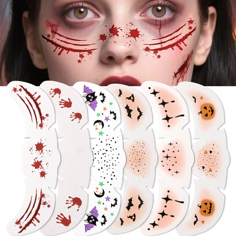 6PCS Halloween Freckle Face Sticker Cute Pumpkin Bat Bloodstains Facial Tattoo Decals Festival Party Cheeks Makeup Decorations
6PCS Halloween Freckle Face Sticker Cute Pumpkin Bat Bloodstains Facial Tattoo Decals Festival Party Cheeks Makeup Decorations
