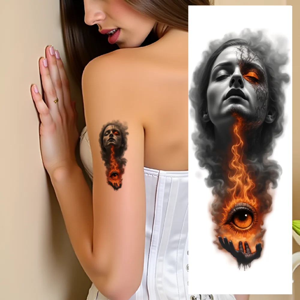 9pcs Temporary Tattoo Realistic Temporary Tattoos Golden Temple Flaming Eye Cyber Mystic Woman For Back Adult Arms
9pcs Temporary Tattoo Realistic Temporary Tattoos Golden Temple Flaming Eye Cyber Mystic Woman For Back Adult Arms