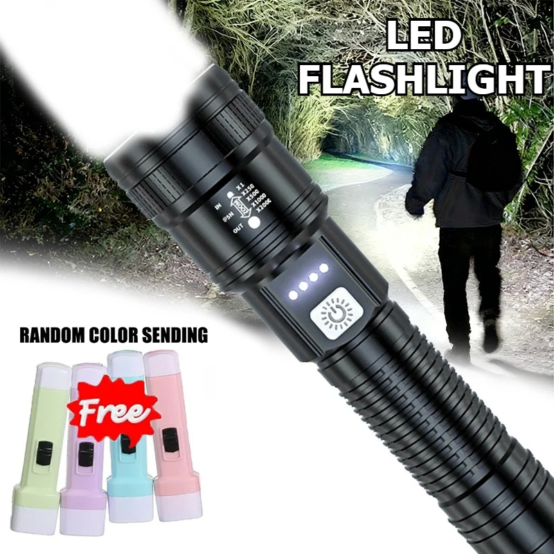 Перезаряжаемые светодиодные фонари 5000 лм, мощный тактический фонарь, аварийный прожектор, телескопический зум-фонарь для кемпинга на открытом воздухе
Перезаряжаемые светодиодные фонари 5000 лм, мощный тактический фонарь, аварийный прожектор, телескопический зум-фонарь для кемпинга на открытом воздухе