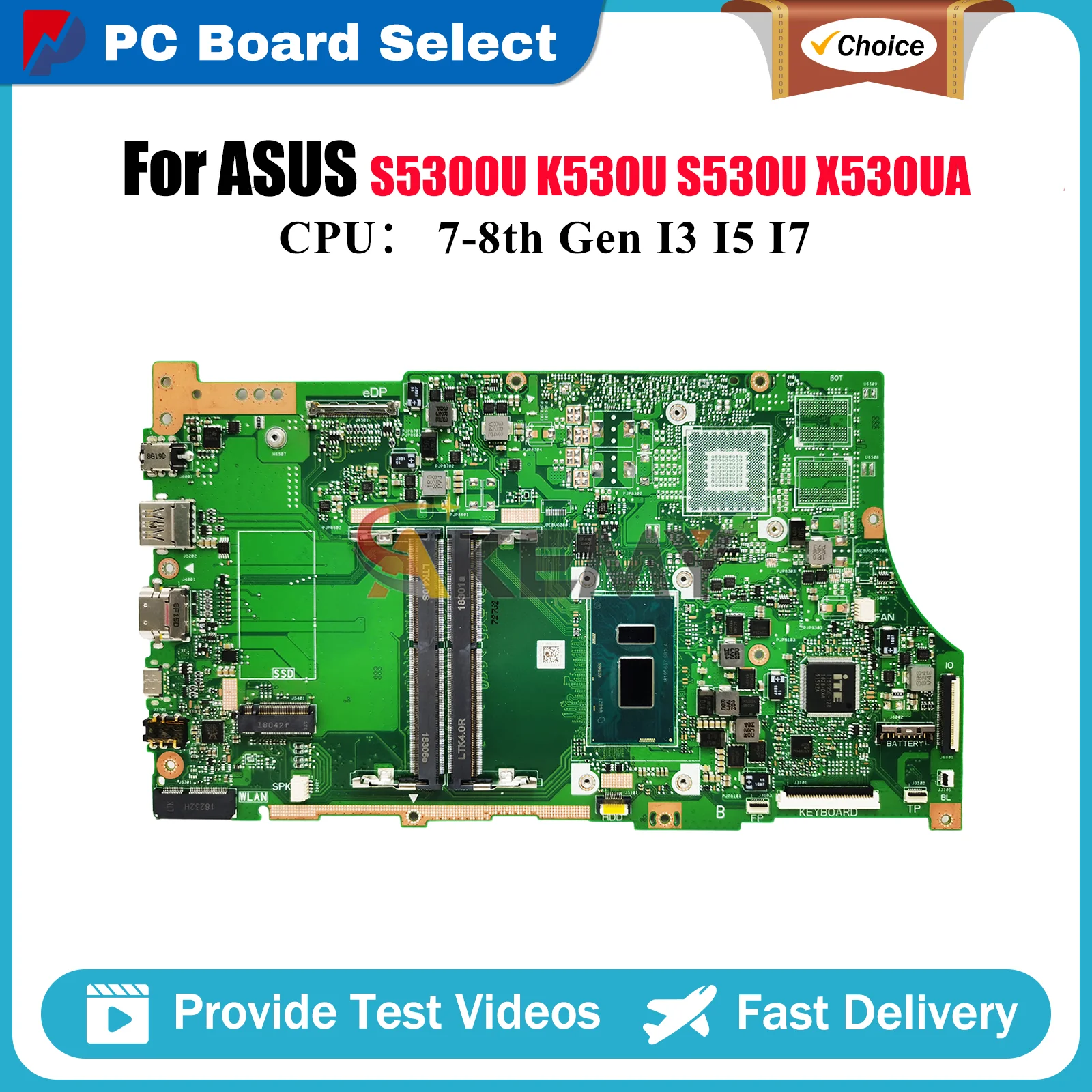 X530UA Laptop Motherboard For ASUS VivoBook K530U X530U X530UN S530U S5300U X530UA Mainboard With I3 I5 I7 CPU 100% tests OK stk
X530UA Laptop Motherboard For ASUS VivoBook K530U X530U X530UN S530U S5300U X530UA Mainboard With I3 I5 I7 CPU 100% tests OK stk