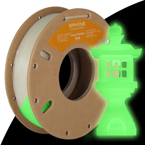 Filamento PLA Eryone de 200G que brilla en la oscuridad Impresión 3D premium (absorbe la luz solar o la luz del día), filamento pla de 200 g que brilla en la oscuridad