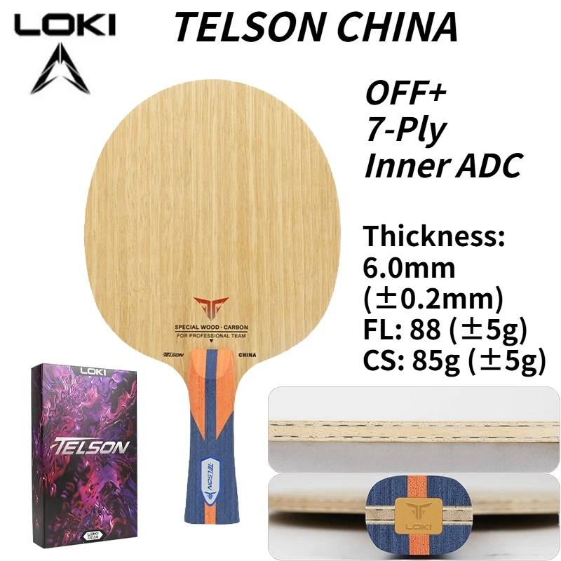 LOKI TELSON CHINA OFF+ Inner ADC Table Tennis Blade 5 Wood 2 Aramid Carbon Fiber Lightweight Fast Attack&Loop for Advanced Playe
LOKI TELSON CHINA OFF+ Inner ADC Table Tennis Blade 5 Wood 2 Aramid Carbon Fiber Lightweight Fast Attack&Loop for Advanced Playe