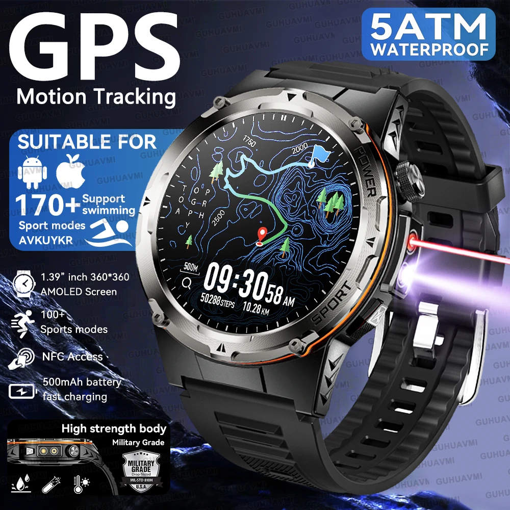 2025 Новые NFC уличные военные спортивные умные часы для мужчин GPS трек 5ATM водонепроницаемый монитор здоровья BT Call 365nm УФ + инфракрасные часы для плавания 
2025 Новые NFC уличные военные спортивные умные часы для мужчин GPS трек 5ATM водонепроницаемый монитор здоровья BT Call 365nm УФ + инфракрасные часы для плавания
