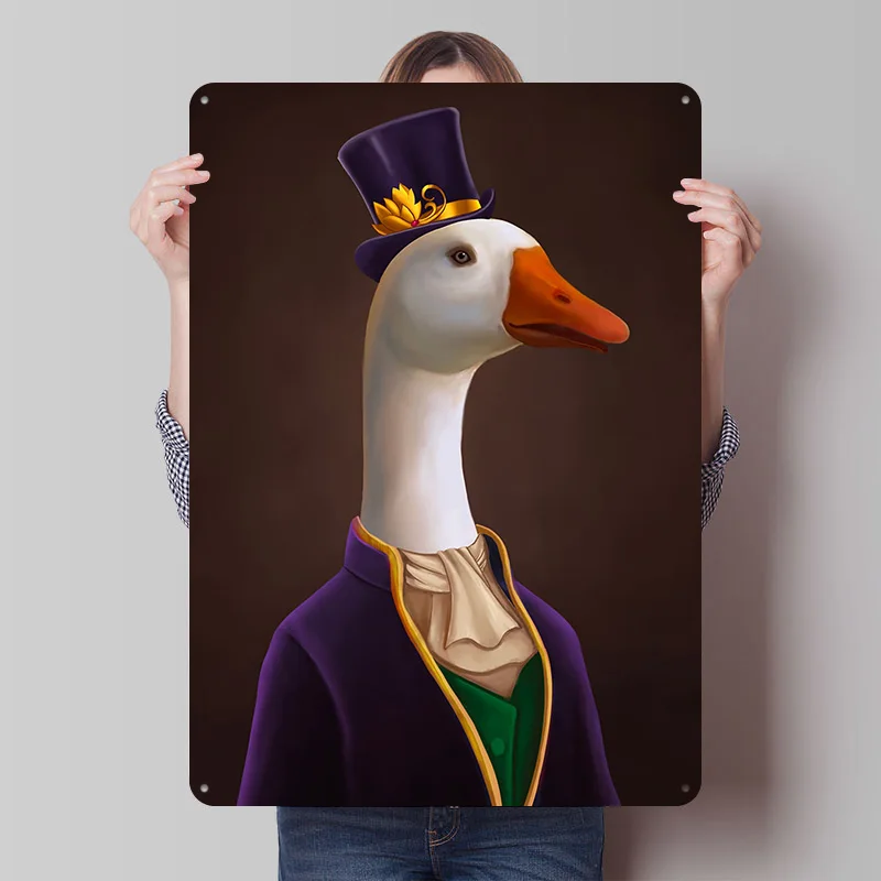 Portrait of the Duck Printed Poster Customized Retro Wall Art Vintage Metal Tin Signs for Home Wand Deko Decoration Bedroom Room
Portrait of the Duck Printed Poster Customized Retro Wall Art Vintage Metal Tin Signs for Home Wand Deko Decoration Bedroom Room
