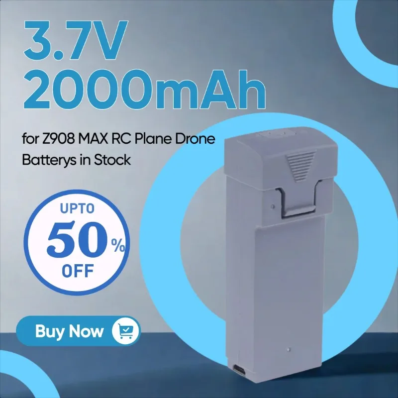 NEW Upgrade 3.7V 2000mAh Drone Battery for Z908 MAX RC Plane Drone Batterys in Stock
NEW Upgrade 3.7V 2000mAh Drone Battery for Z908 MAX RC Plane Drone Batterys in Stock
