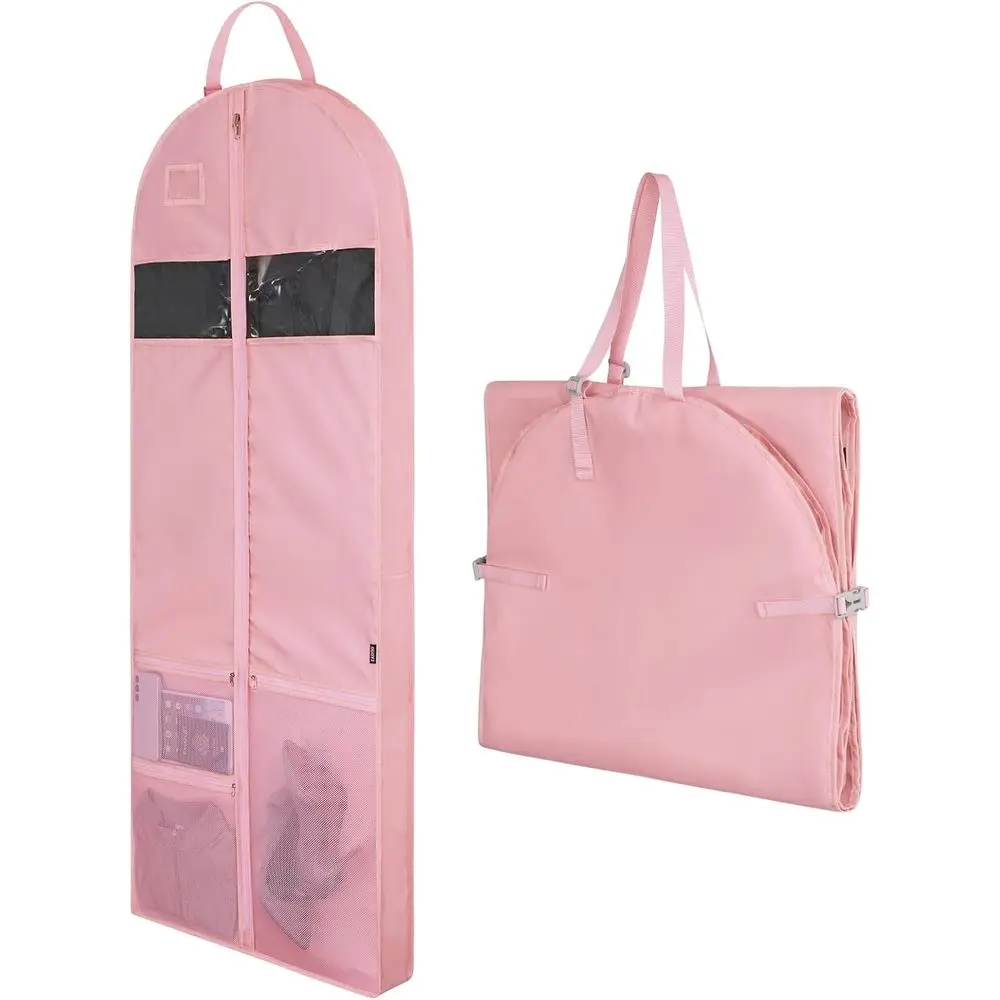 60 Pink Heavy-Duty Travel Garment Bag with 2 Clear Windows & 3 Zip Pockets, Ideal for Suits, Dresses, Coats & Shoes
60 Pink Heavy-Duty Travel Garment Bag with 2 Clear Windows & 3 Zip Pockets, Ideal for Suits, Dresses, Coats & Shoes