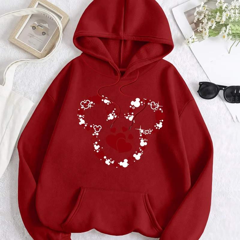 Women's Casual Sports Hooded Comfortable Suitable for Sports and Daily Life Mickey and Love Heart Print Top
Women's Casual Sports Hooded Comfortable Suitable for Sports and Daily Life Mickey and Love Heart Print Top
