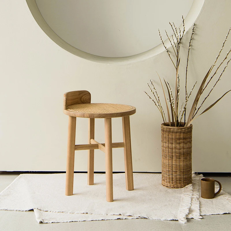 Round Makeup Stool Solid Wood High Chair for Dressing Table Stylish Dining Stool Vine Woven Seating Surface Bedroom Furniture
Round Makeup Stool Solid Wood High Chair for Dressing Table Stylish Dining Stool Vine Woven Seating Surface Bedroom Furniture